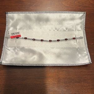 Garnet and cubic zirconia bracelet